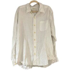 Tommy Bahama White 100% Linen Button-Down Shirt – Classic Lightweight Resort